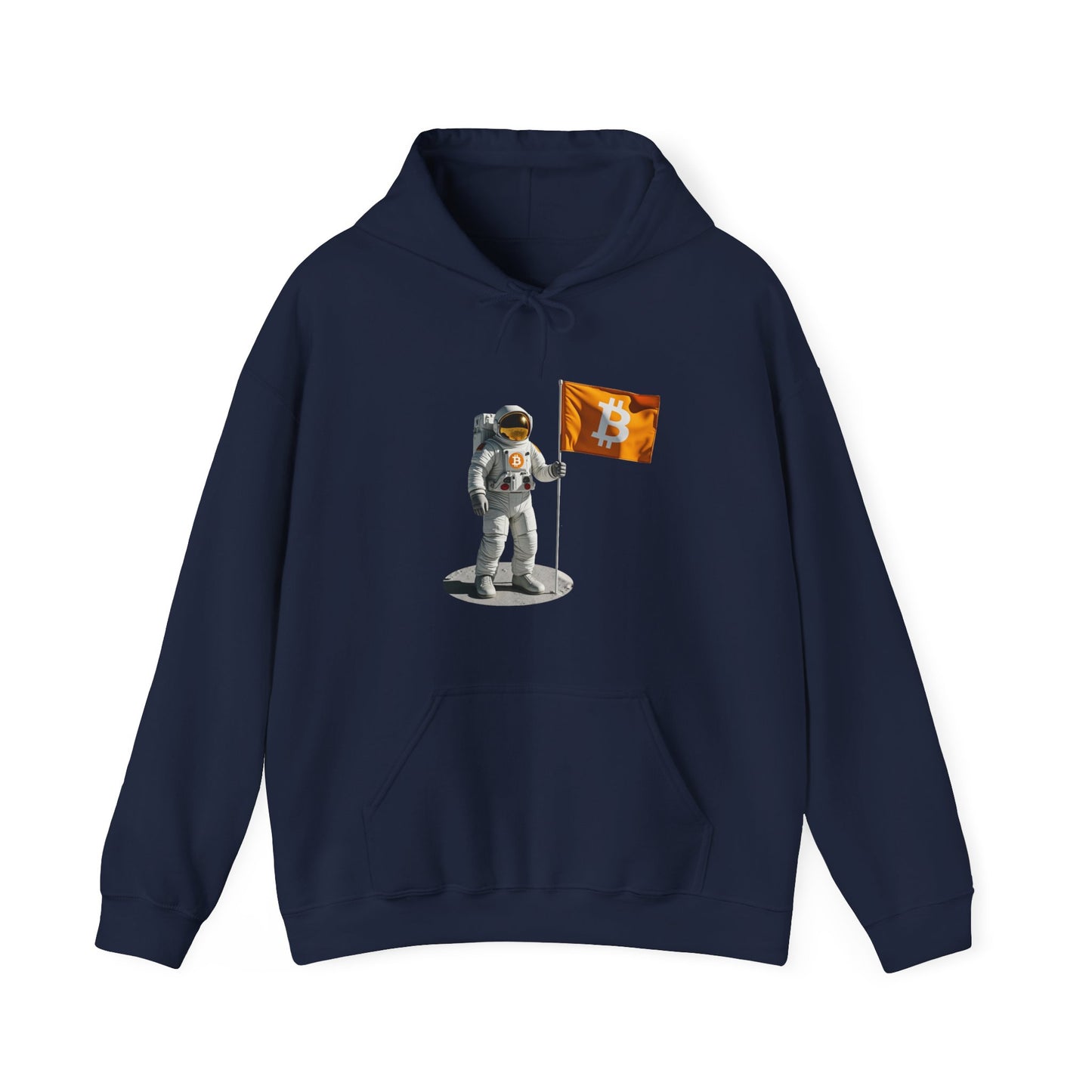 Hoodie Bitcoin Astronaut Crypto Up to the moon Navy Hoodie crypto-vibes.com