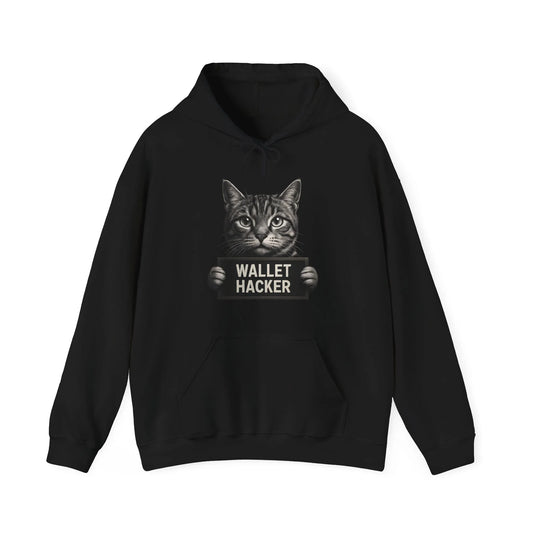 Wallet Hacker Cat - Hoodie Black Hoodie crypto-vibes.com
