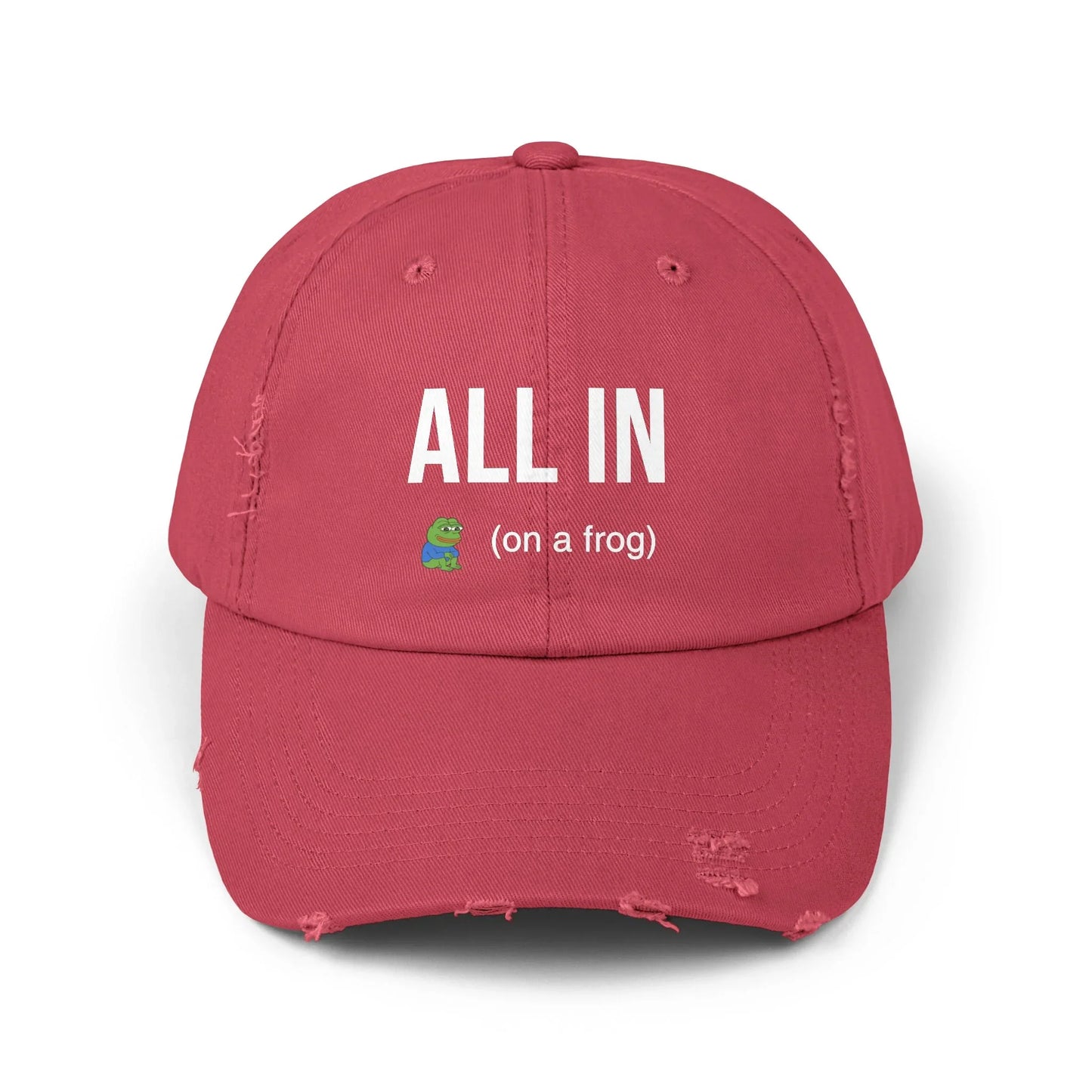 ALL IN On a Frog - Cap Dashing Red One size Hats crypto-vibes.com