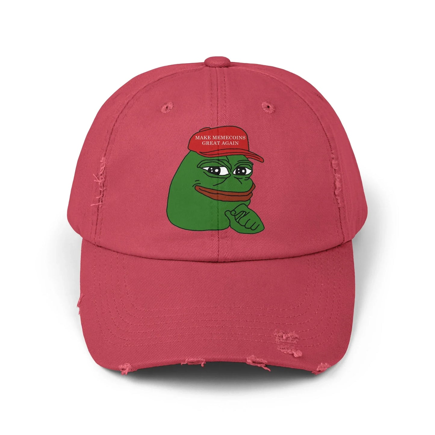 Pepe Make Memecoin Great Again - Cap Dashing Red One size Hats crypto-vibes.com