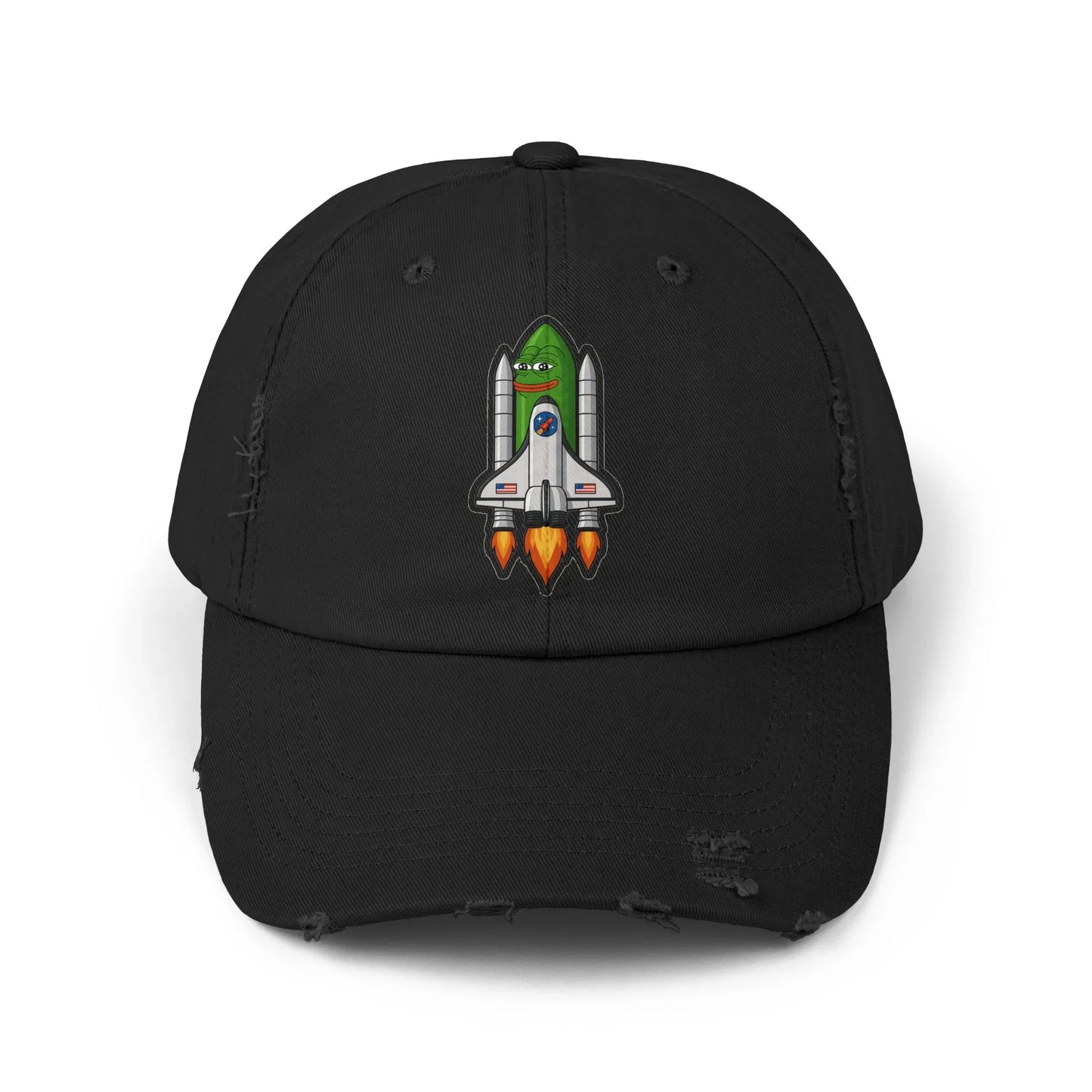 Pepe Rocket Launch - Cap Black One size Hats crypto-vibes.com