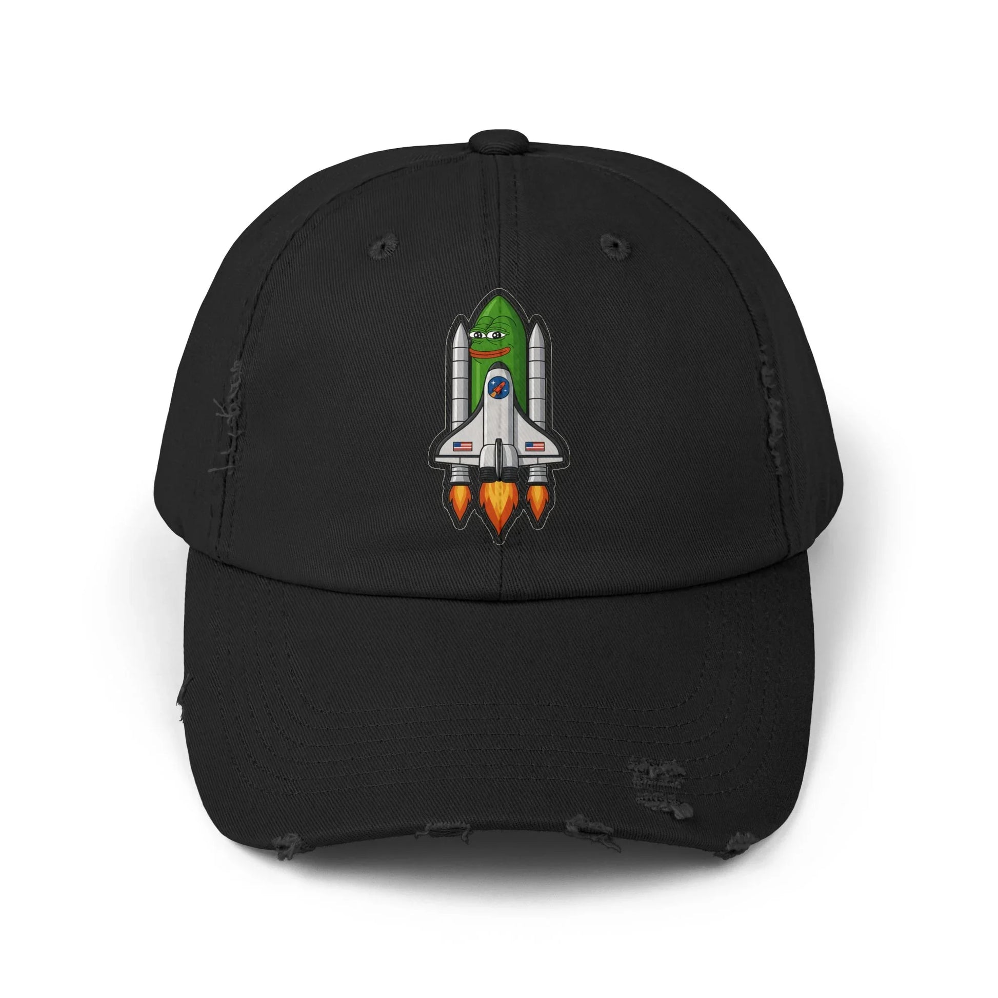 Pepe Rocket Launch - Cap Black One size Hats crypto-vibes.com