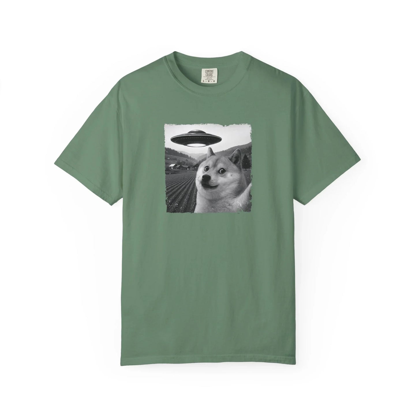 Doge UFO Photo - T-Shirt Light Green T-Shirt crypto-vibes.com
