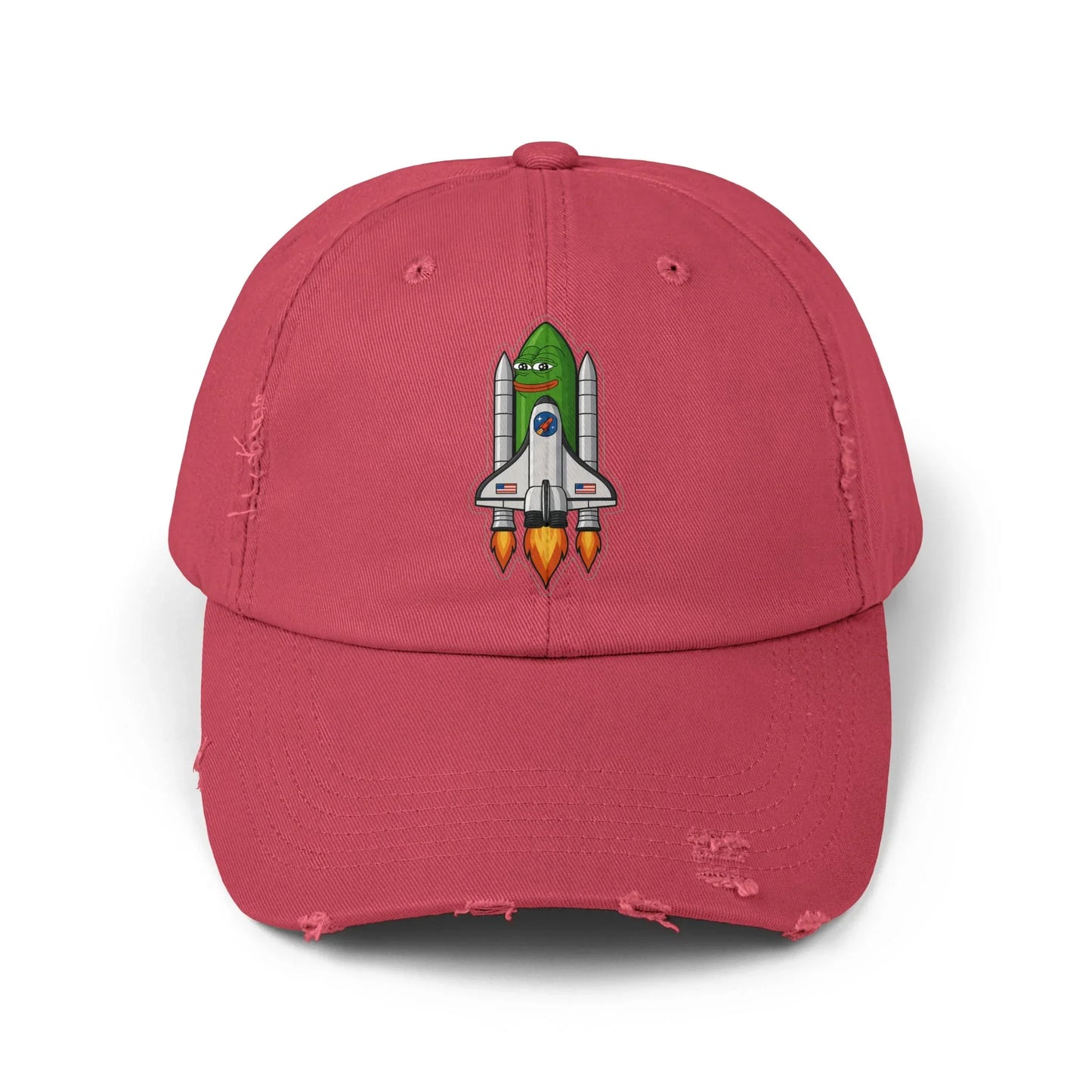 Pepe Rocket Launch - Cap Dashing Red One size Hats crypto-vibes.com