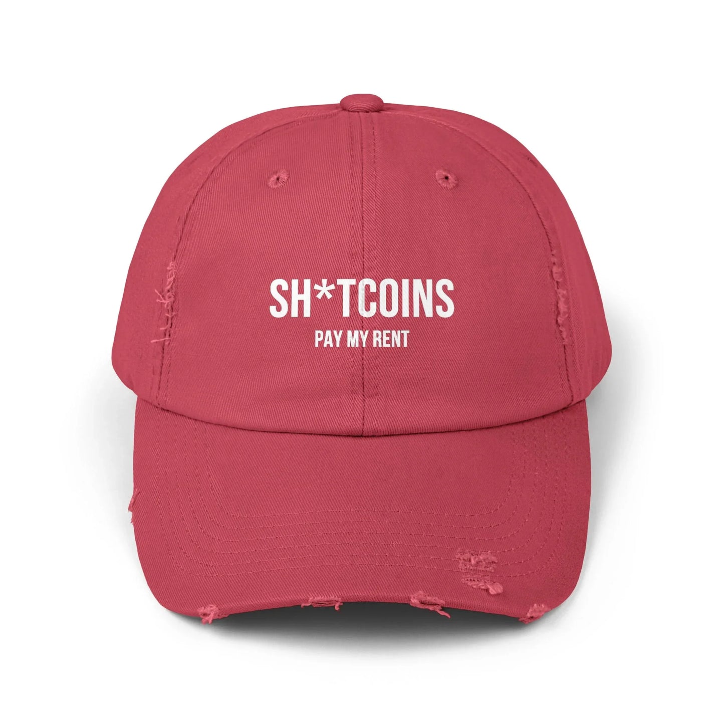 Shitcoins Pay My Rent - Cap Dashing Red One size Hats crypto-vibes.com