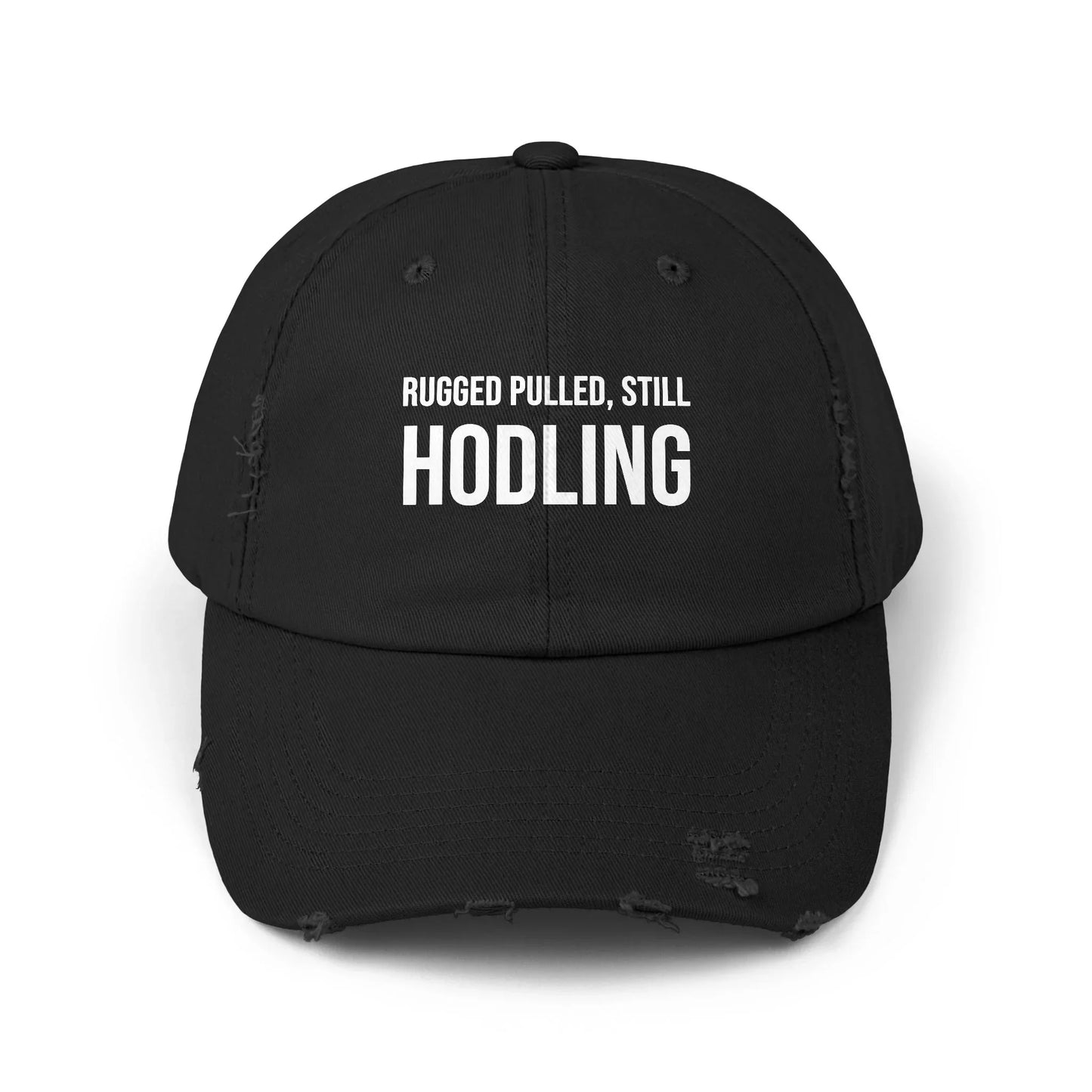 Rugged Pulled Still HODLing - Cap Black One size Hats crypto-vibes.com