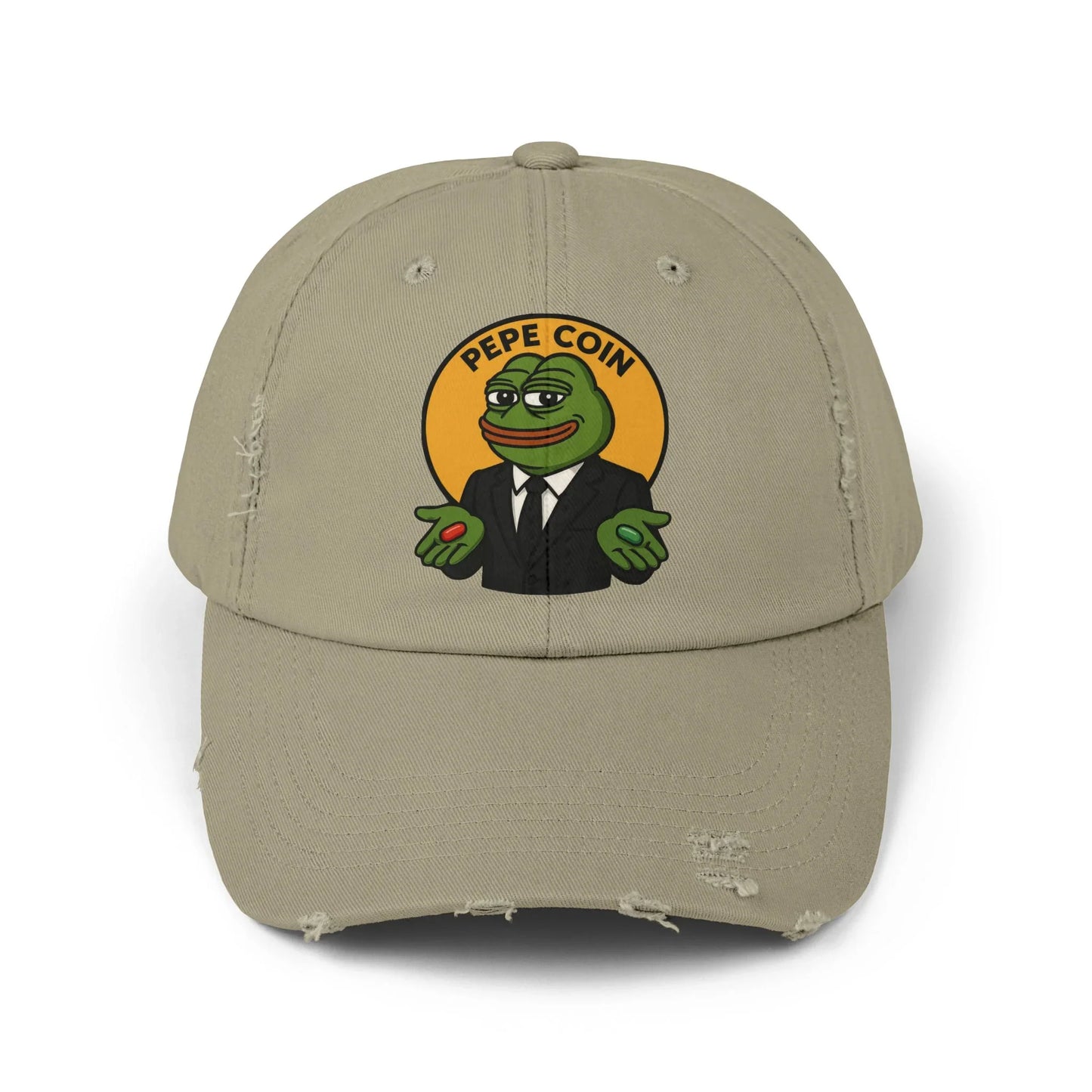 Pepe Memecoin Pills Choice - Cap Light Olive One size Hats crypto-vibes.com