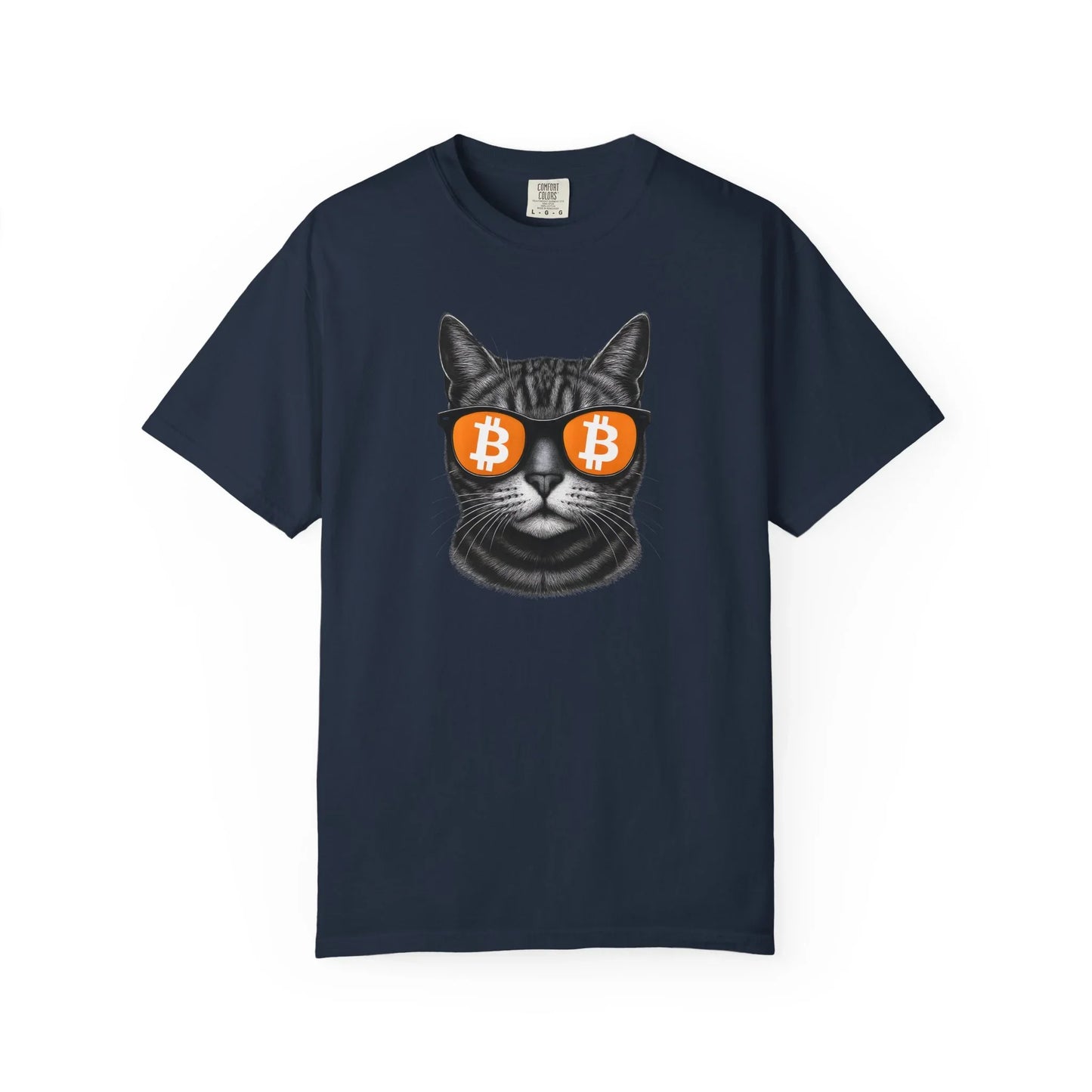 Bitcoin Cat - T-Shirt Navy T-Shirt crypto-vibes.com