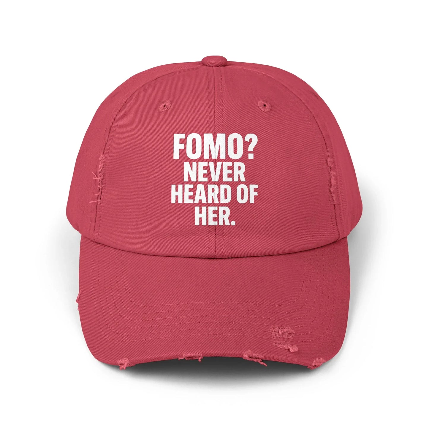 FOMO? Never Heard of Her - Cap Dashing Red One size Hats crypto-vibes.com