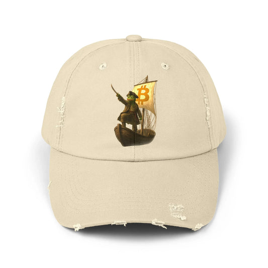 Pepe the Pirate Commander - Cap Stone One size Hats crypto-vibes.com