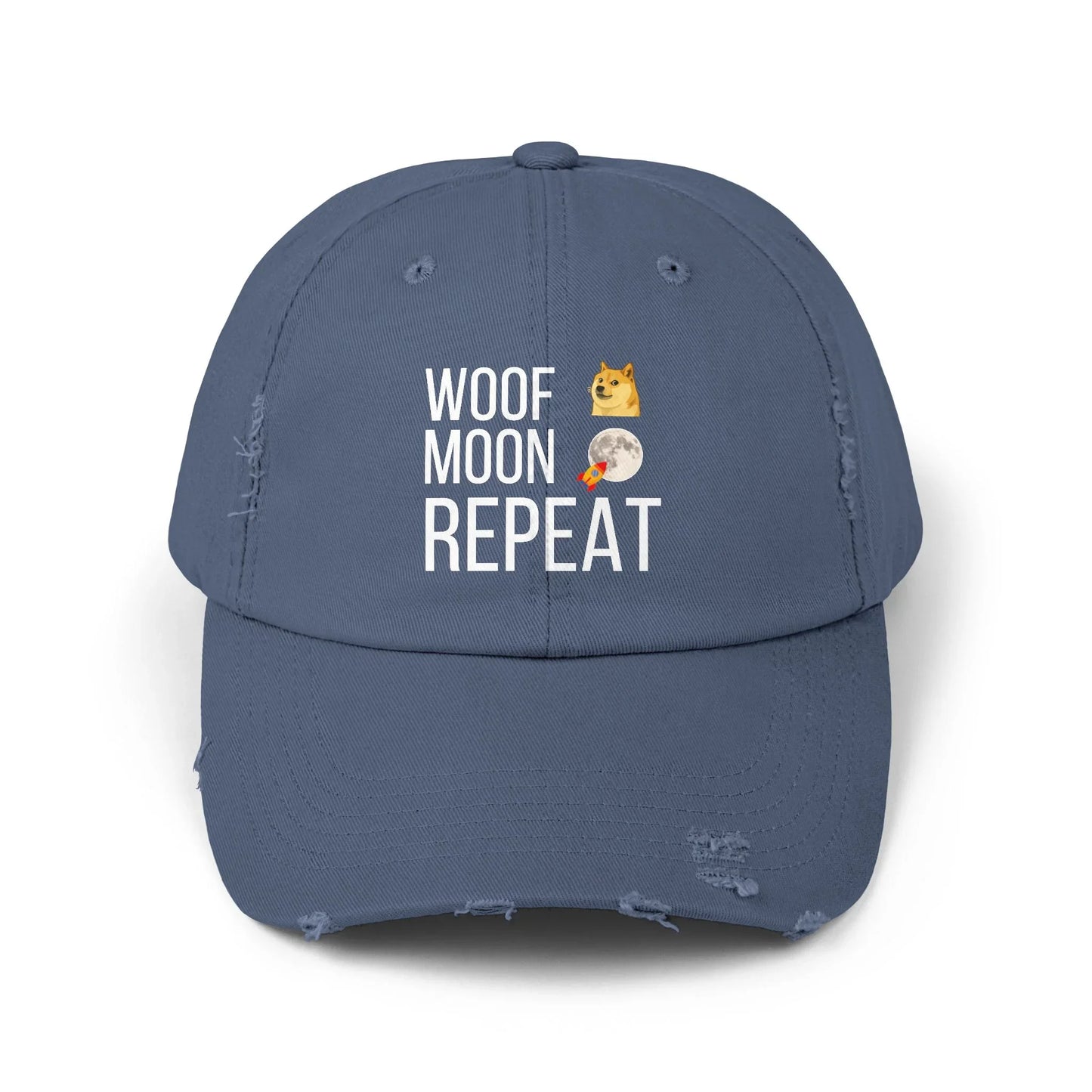 Woof Moon Repeat - Cap Scotland Blue One size Hats crypto-vibes.com
