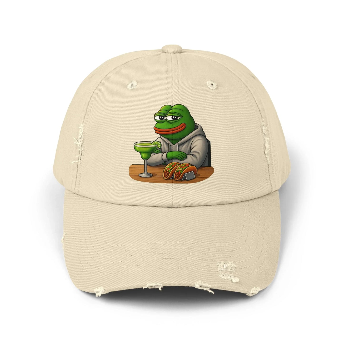 Pepe Chilling With Margarita And Fajitas - Cap Stone One size Hats crypto-vibes.com