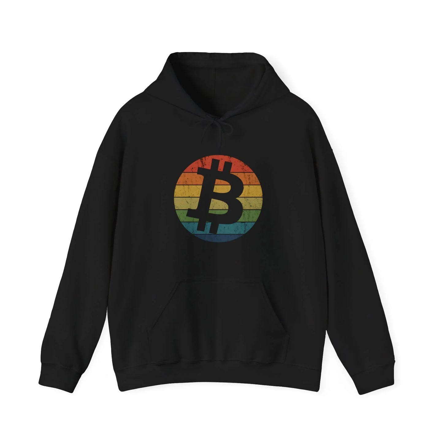 Bitcoin Retro Sunset - Hoodie Black Hoodie crypto-vibes.com