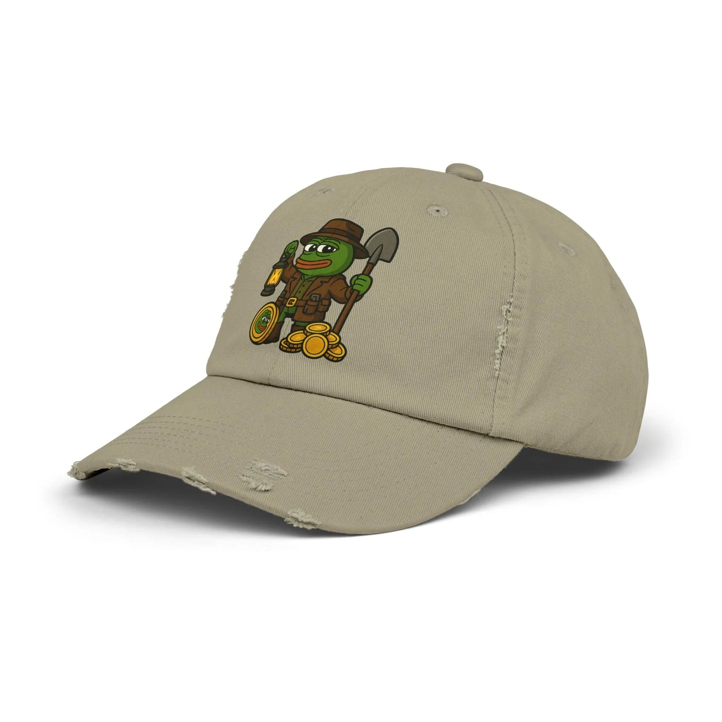 Pepe Gravekeeper Finding Gold - Cap Hats crypto-vibes.com