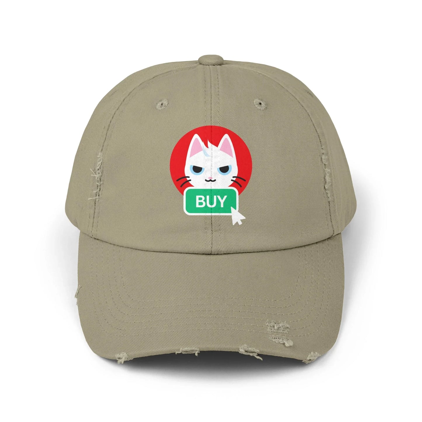 Mew Buy Button - Cap Light Olive One size Hats crypto-vibes.com