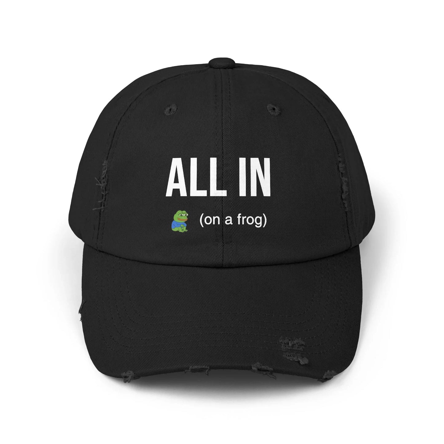 ALL IN On a Frog - Cap Black One size Hats crypto-vibes.com