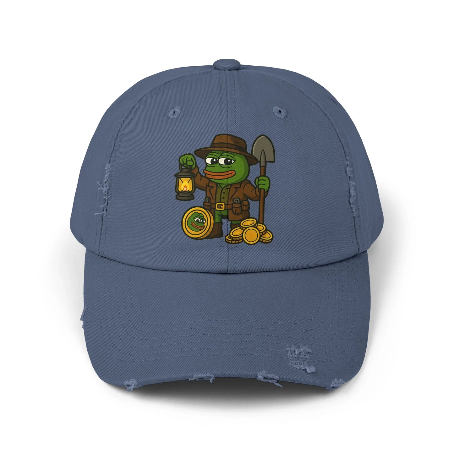 Pepe Gravekeeper Finding Gold - Cap Scotland Blue One size Hats crypto-vibes.com