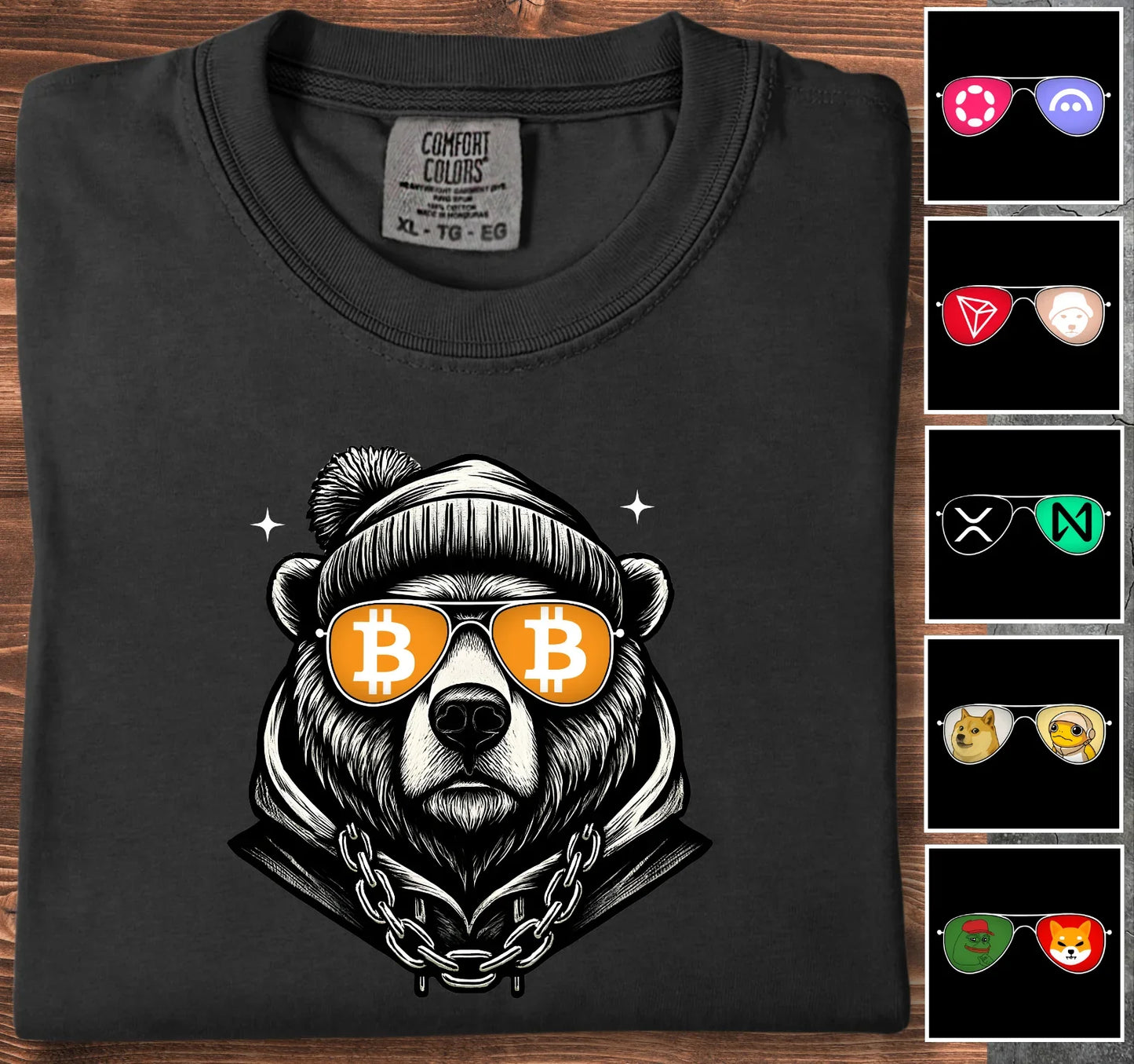 Crypto Bear - Customizable T-Shirt Black T-Shirt crypto-vibes.com