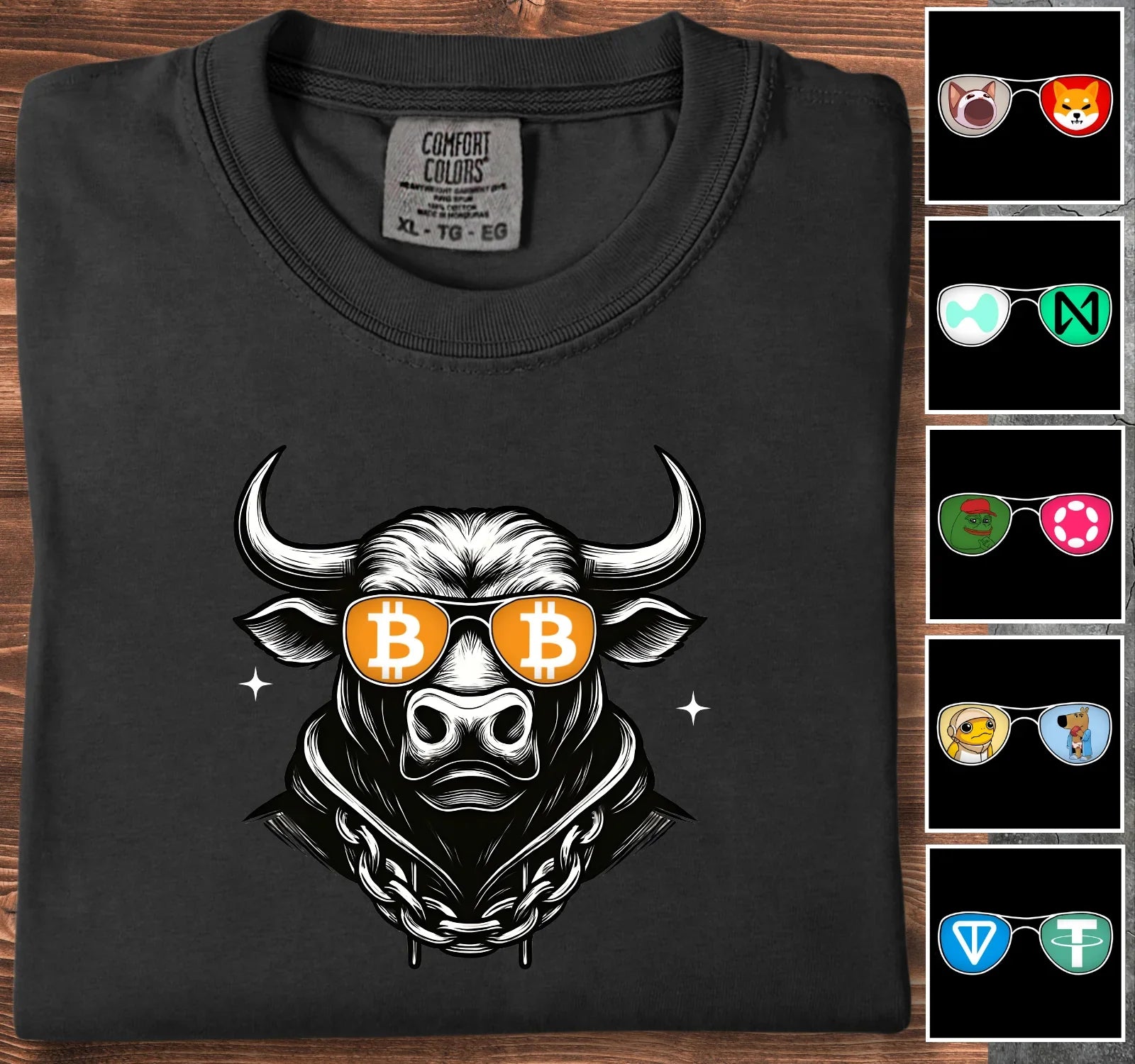 Crypto Bull - Customizable T-Shirt Black T-Shirt crypto-vibes.com