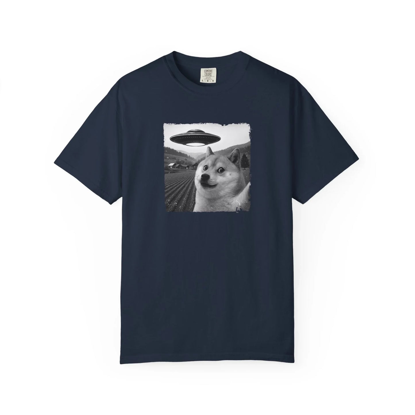 Doge UFO Photo - T-Shirt Navy T-Shirt crypto-vibes.com