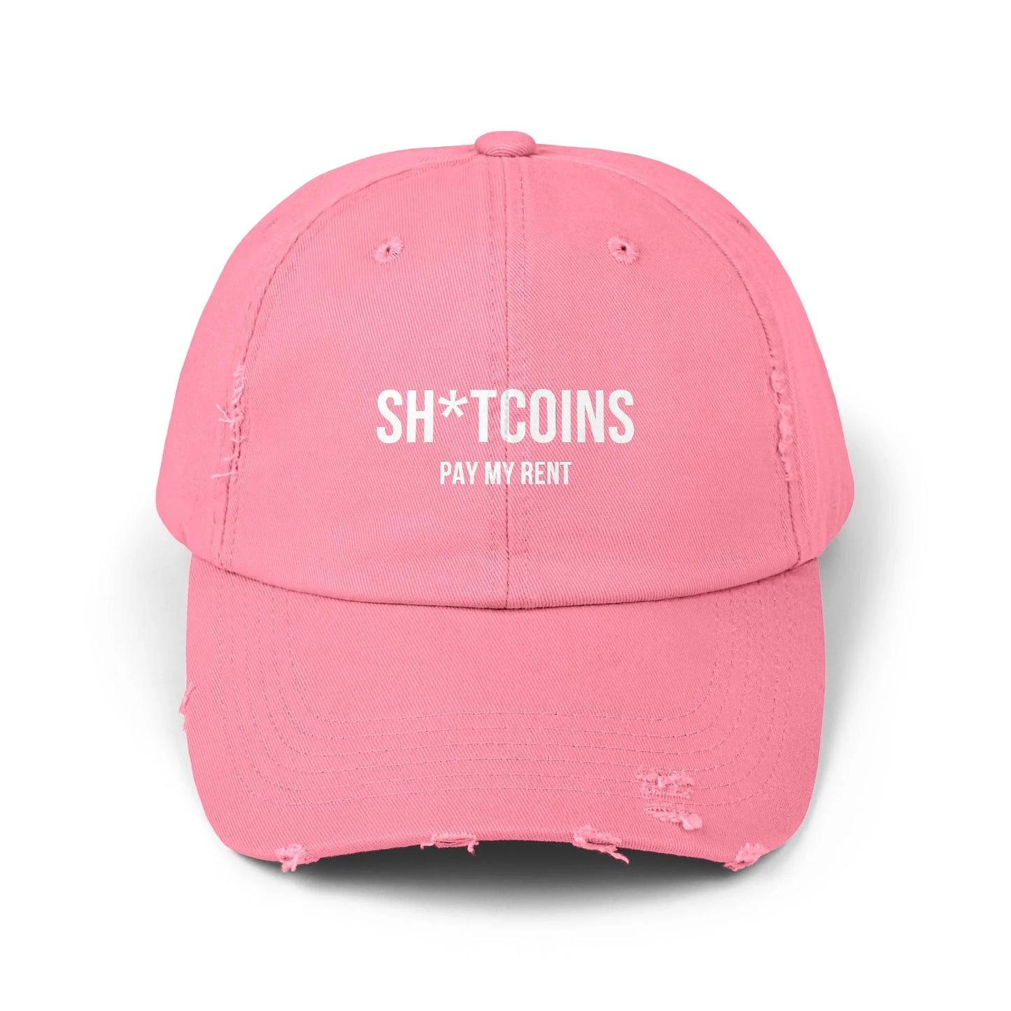 Shitcoins Pay My Rent - Cap True Pink One size Hats crypto-vibes.com