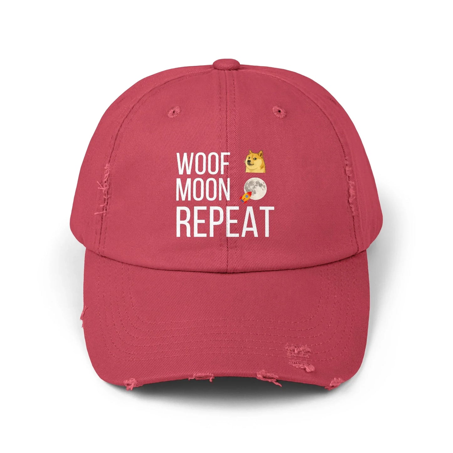 Woof Moon Repeat - Cap Dashing Red One size Hats crypto-vibes.com