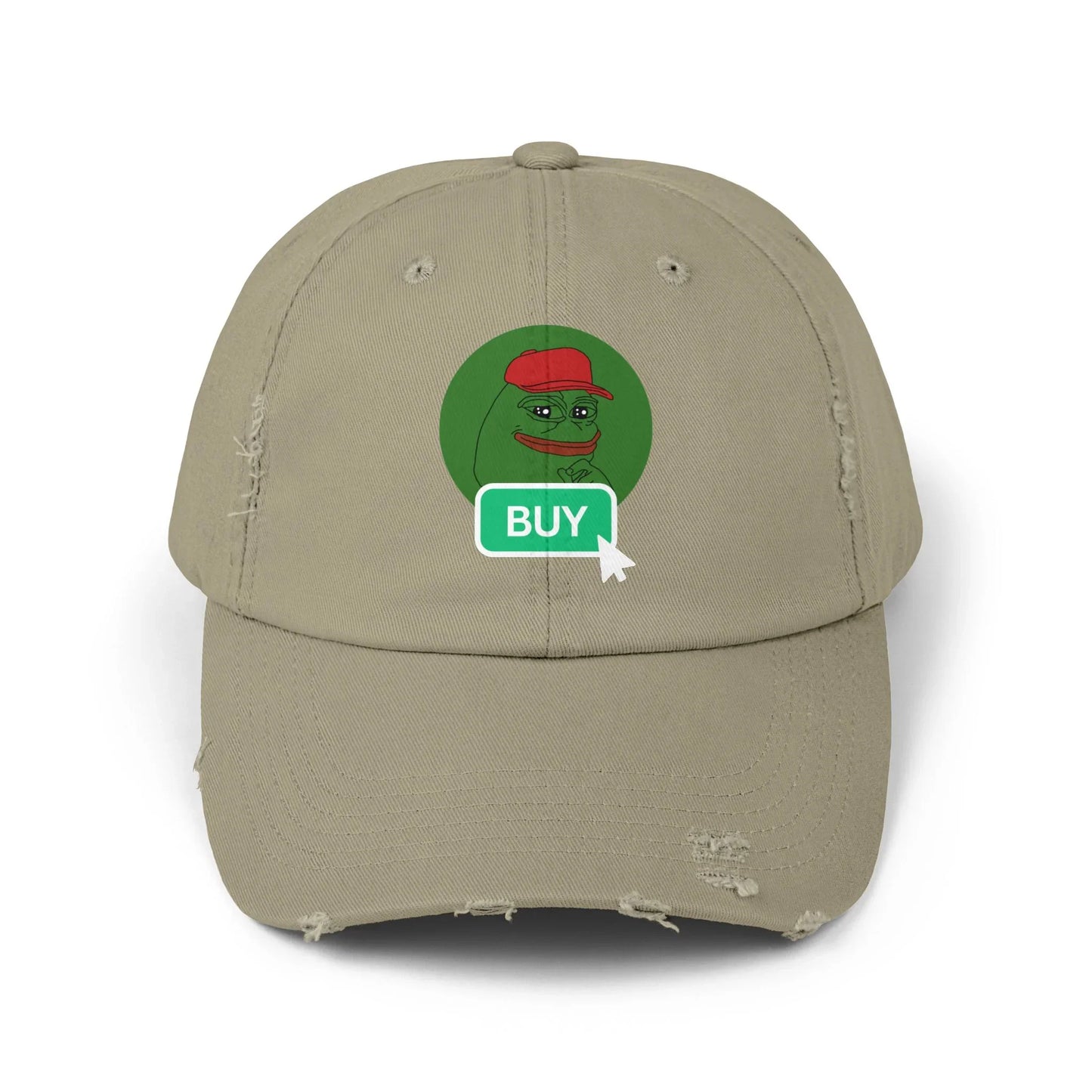 Pepe Buy Button - Cap Light Olive One size Hats crypto-vibes.com