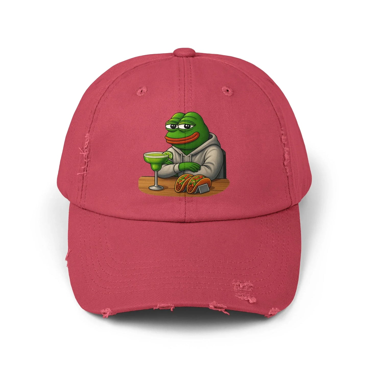 Pepe Chilling With Margarita And Fajitas - Cap Dashing Red One size Hats crypto-vibes.com