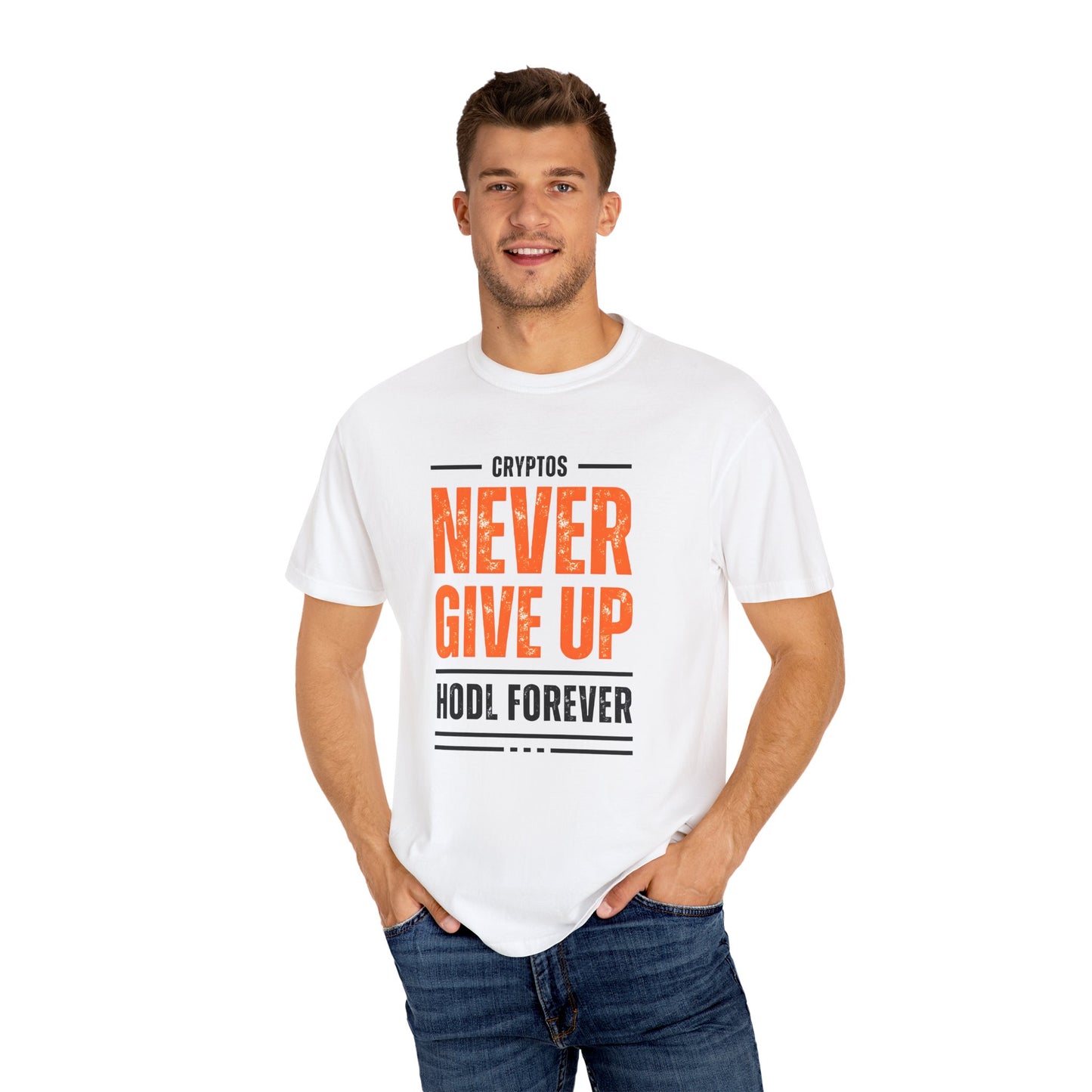 T-shirt Cryptos Never Give Up Hold Forever