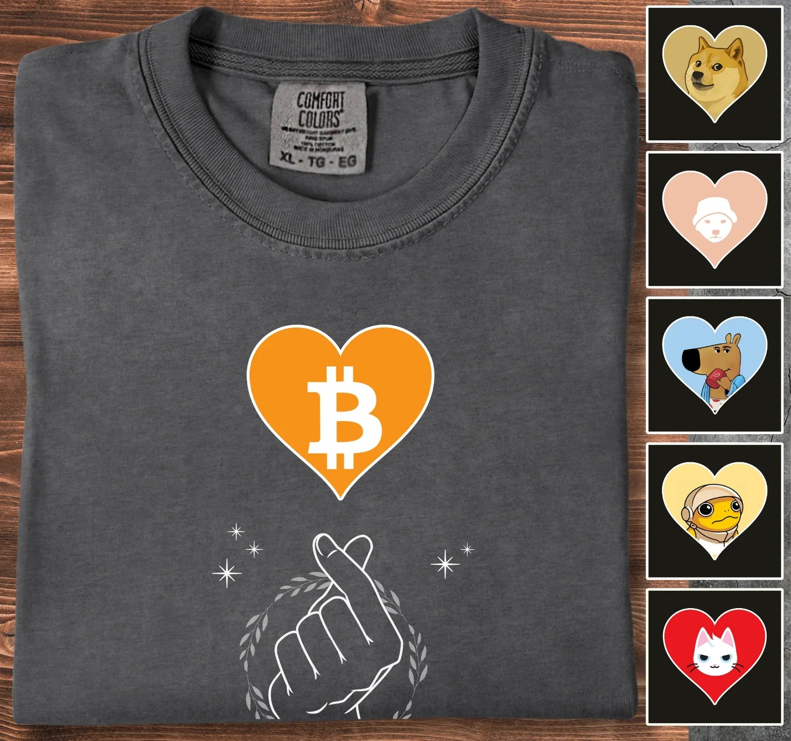 Heart of Cryptos - Customizable T-Shirt Graphite T-Shirt crypto-vibes.com