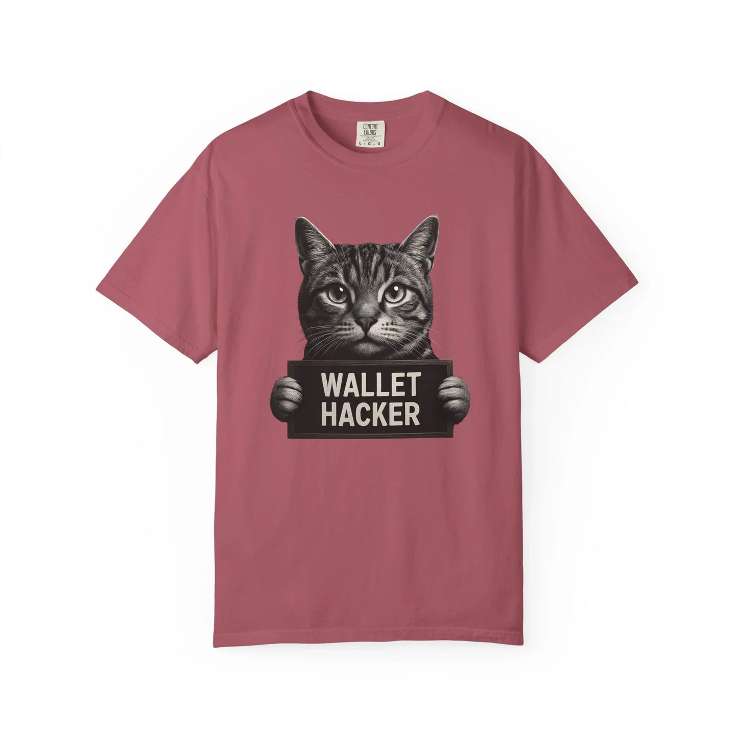 Wallet Hacker Cat - T-Shirt Crimson T-Shirt crypto-vibes.com