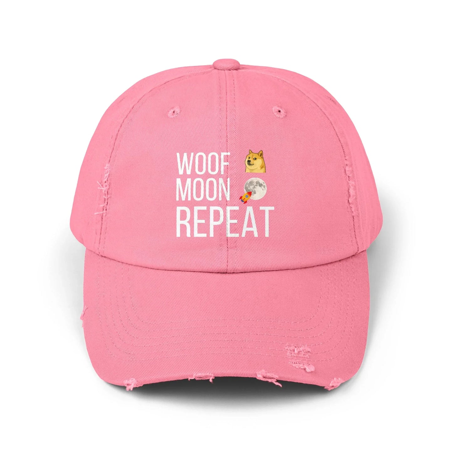 Woof Moon Repeat - Cap True Pink One size Hats crypto-vibes.com