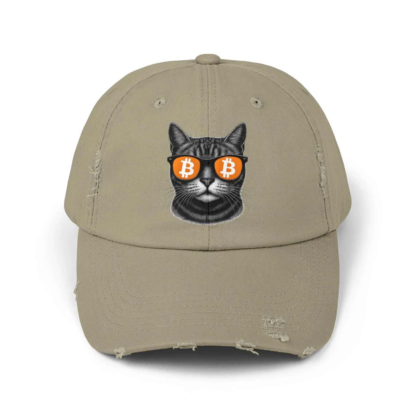 Bitcoin Cat - Cap Light Olive One size Hats crypto-vibes.com