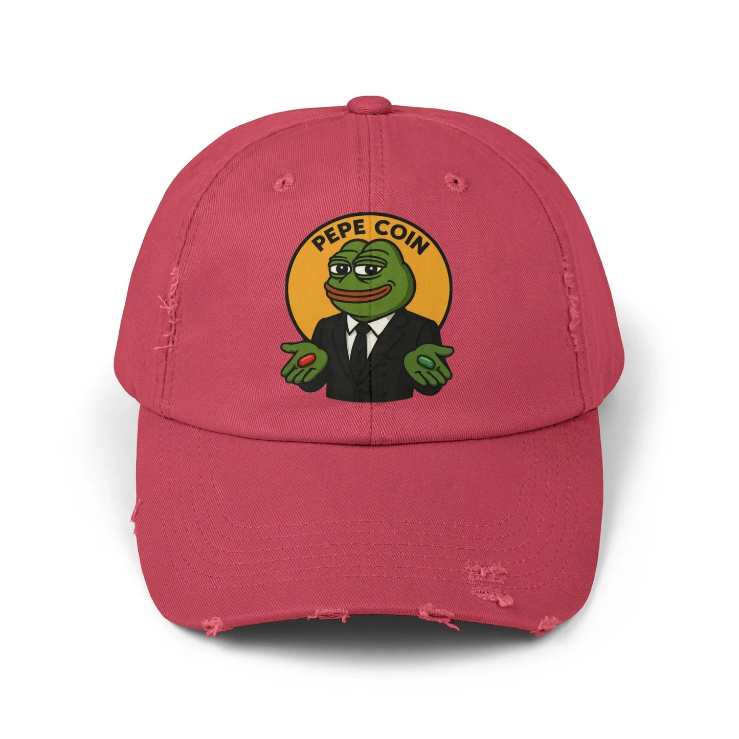 Pepe Memecoin Pills Choice - Cap Dashing Red One size Hats crypto-vibes.com