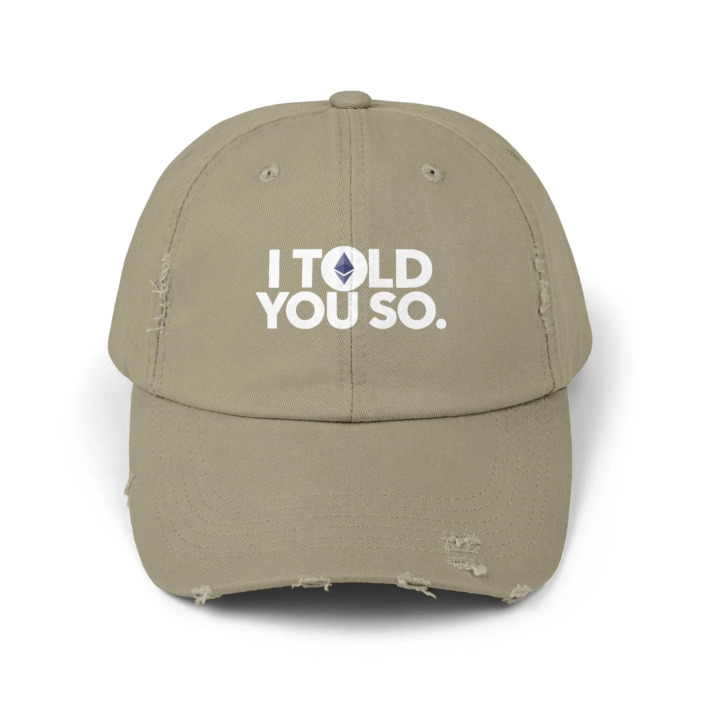 I Told You So - Ethereum - Cap Light Olive One size Hats crypto-vibes.com