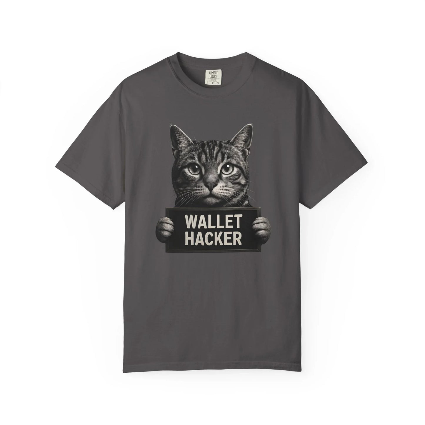 Wallet Hacker Cat - T-Shirt Graphite T-Shirt crypto-vibes.com