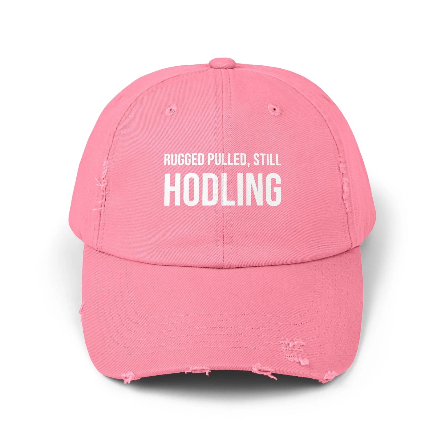Rugged Pulled Still HODLing - Cap True Pink One size Hats crypto-vibes.com