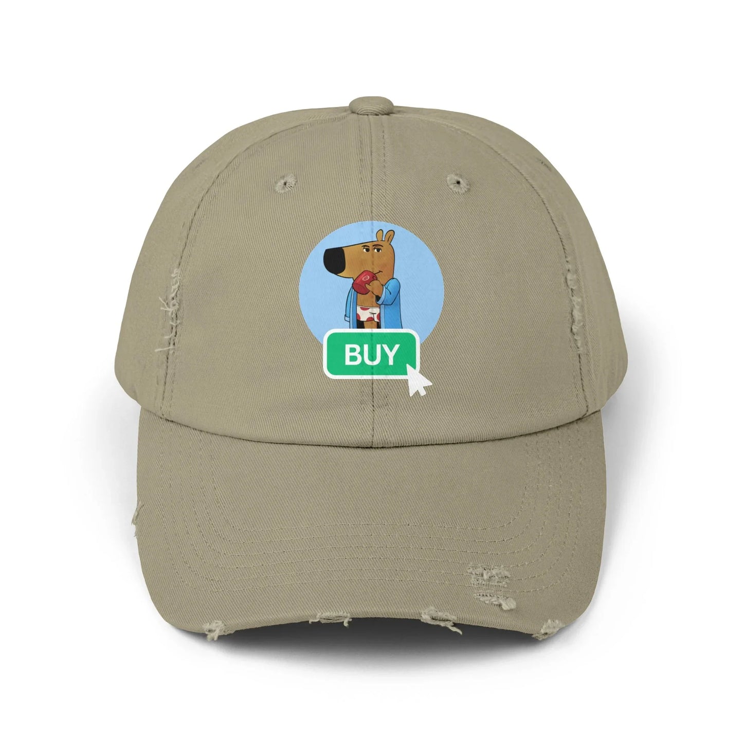 Chill Guy Buy Button - Cap Light Olive One size Hats crypto-vibes.com