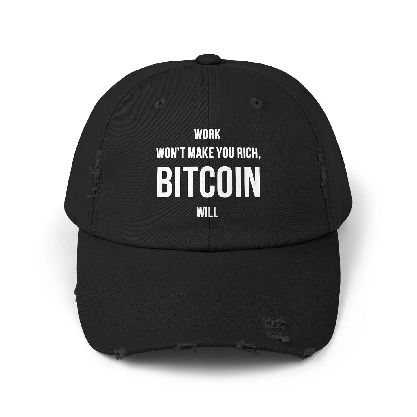 Work Won’t Make You Rich, Bitcoin Will - Cap Black One size Hats crypto-vibes.com