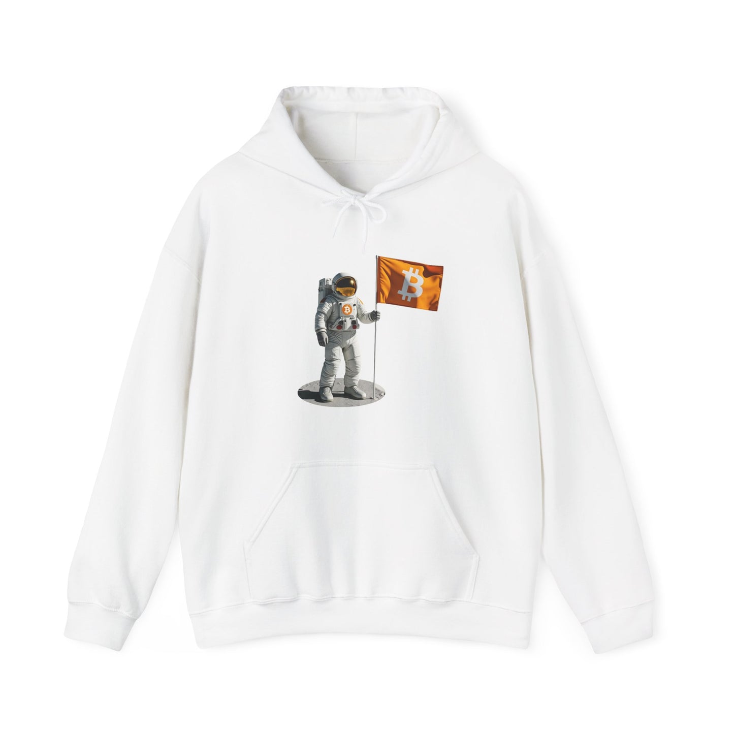 Hoodie Bitcoin Astronaut Crypto Up to the moon White Hoodie crypto-vibes.com