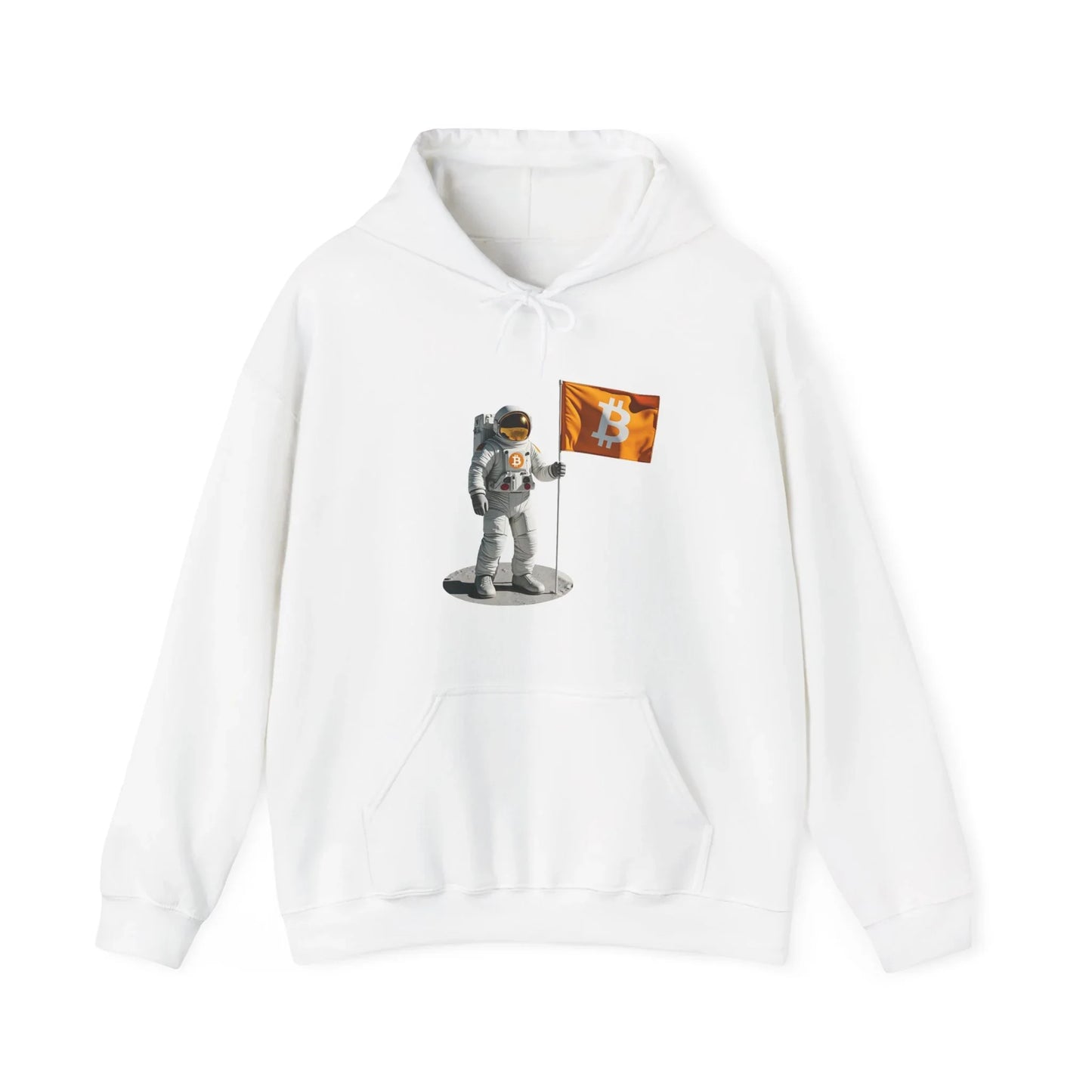 Hoodie Bitcoin Astronaut Crypto Up to the moon White Hoodie crypto-vibes.com