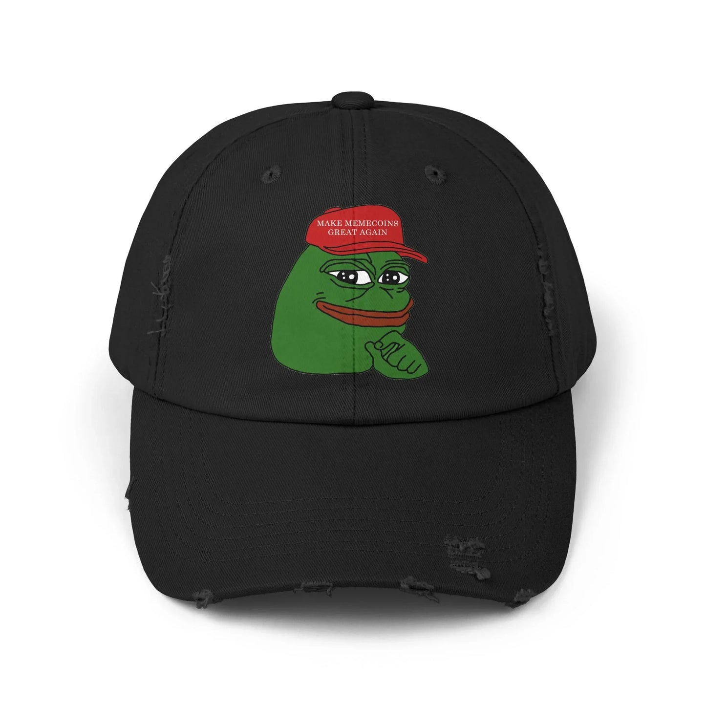 Pepe Make Memecoin Great Again - Cap Black One size Hats crypto-vibes.com