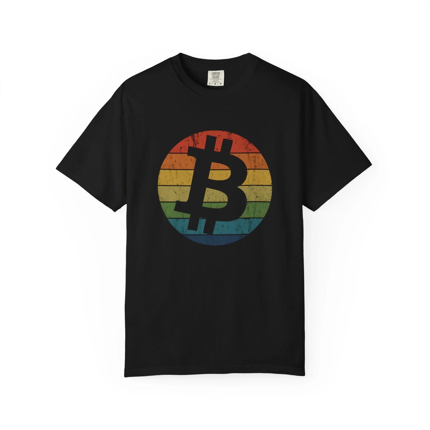 Bitcoin Retro Sunset - T-Shirt Black T-Shirt crypto-vibes.com