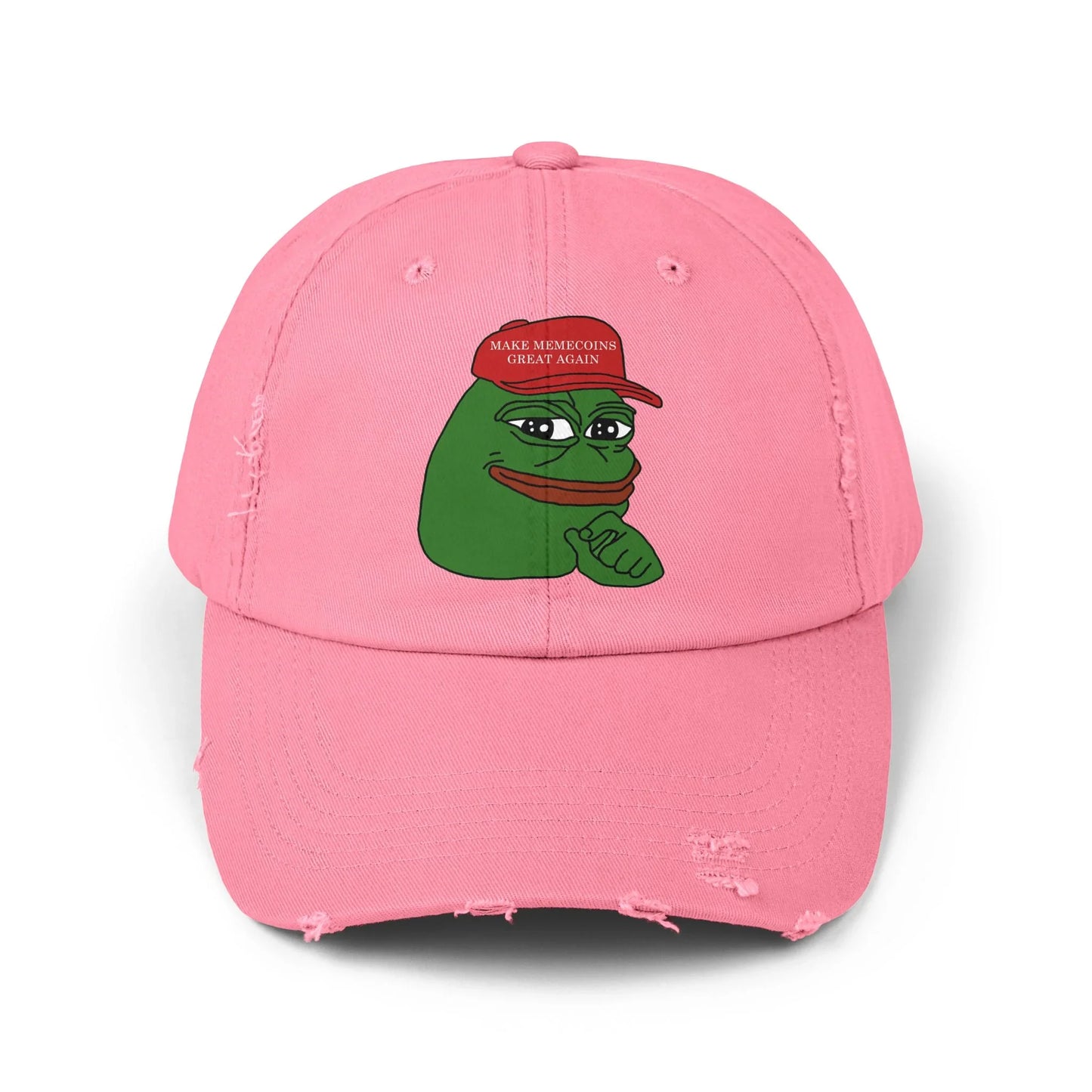 Pepe Make Memecoin Great Again - Cap True Pink One size Hats crypto-vibes.com