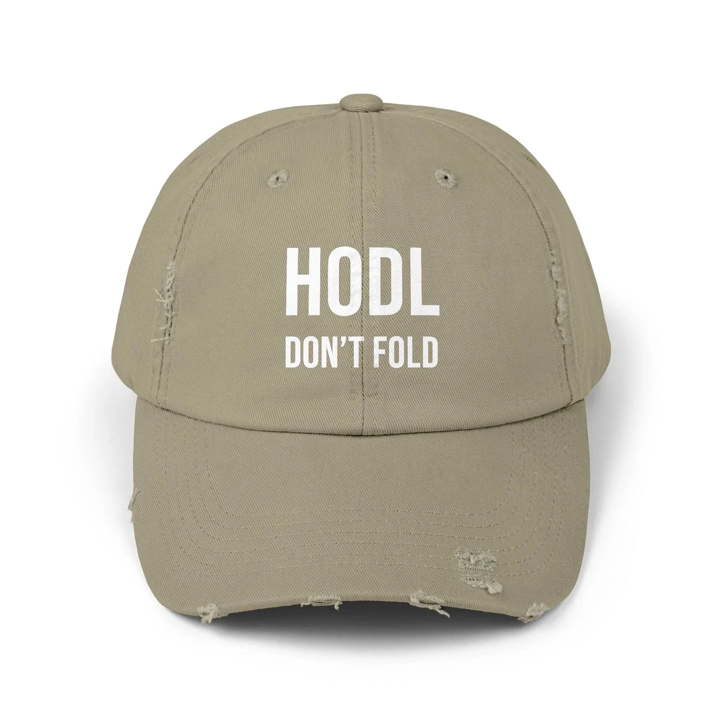HODL Don't Fold - Cap Light Olive One size Hats crypto-vibes.com