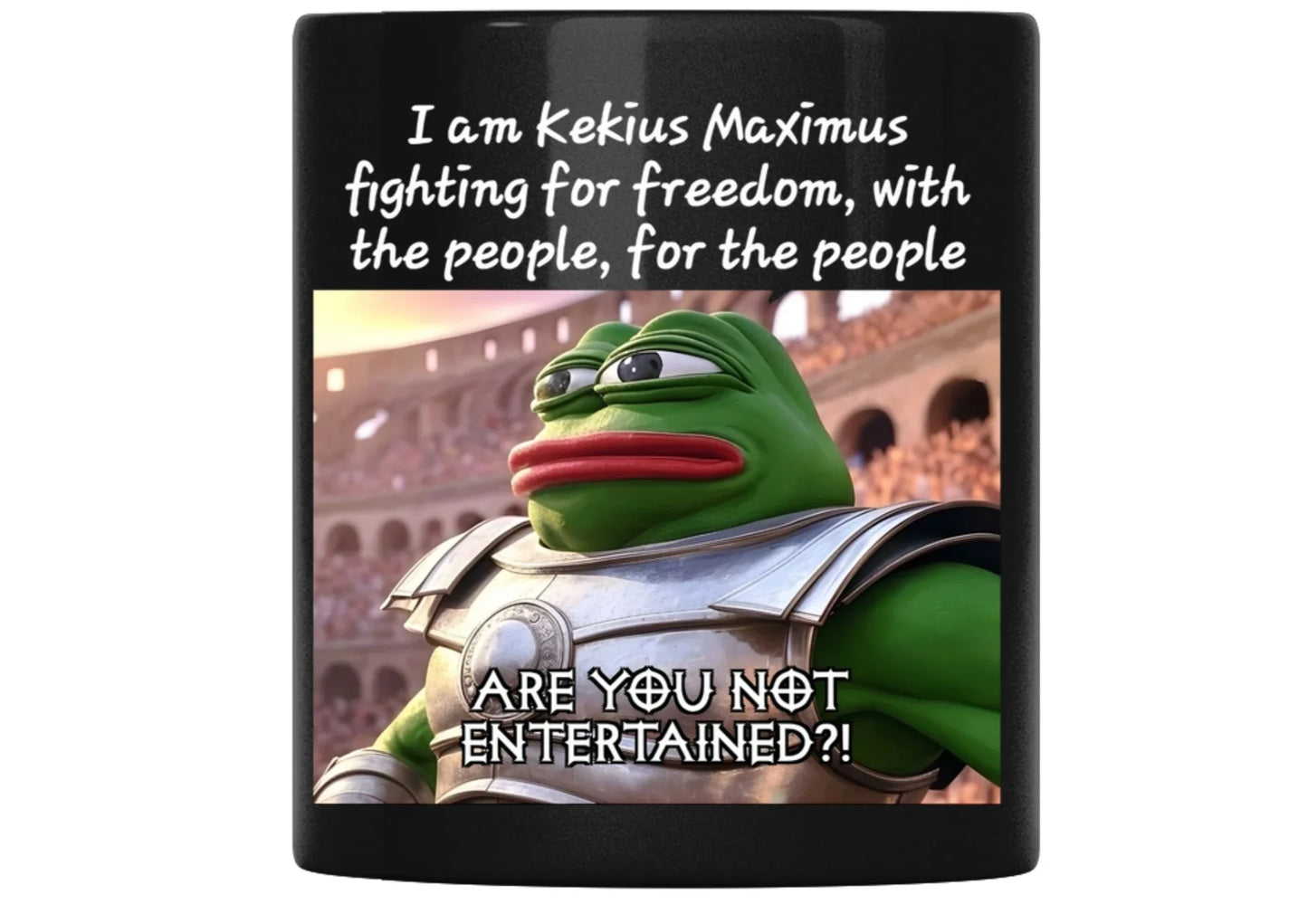 Mug Kekius Maximus Meme Coin Black Mug crypto-vibes.com