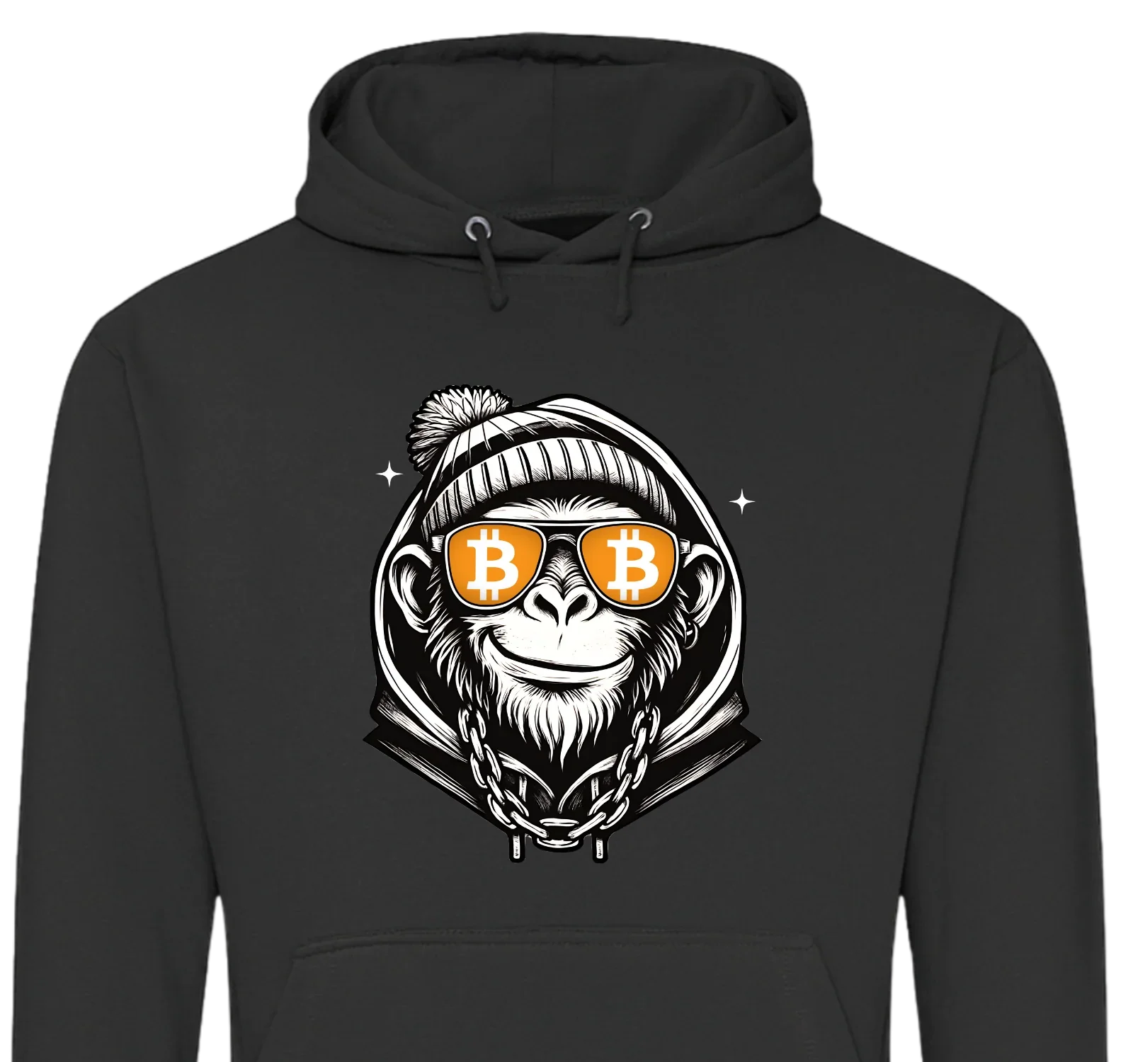 Crypto Monkey - Customizable Hoodie Black Hoodie crypto-vibes.com