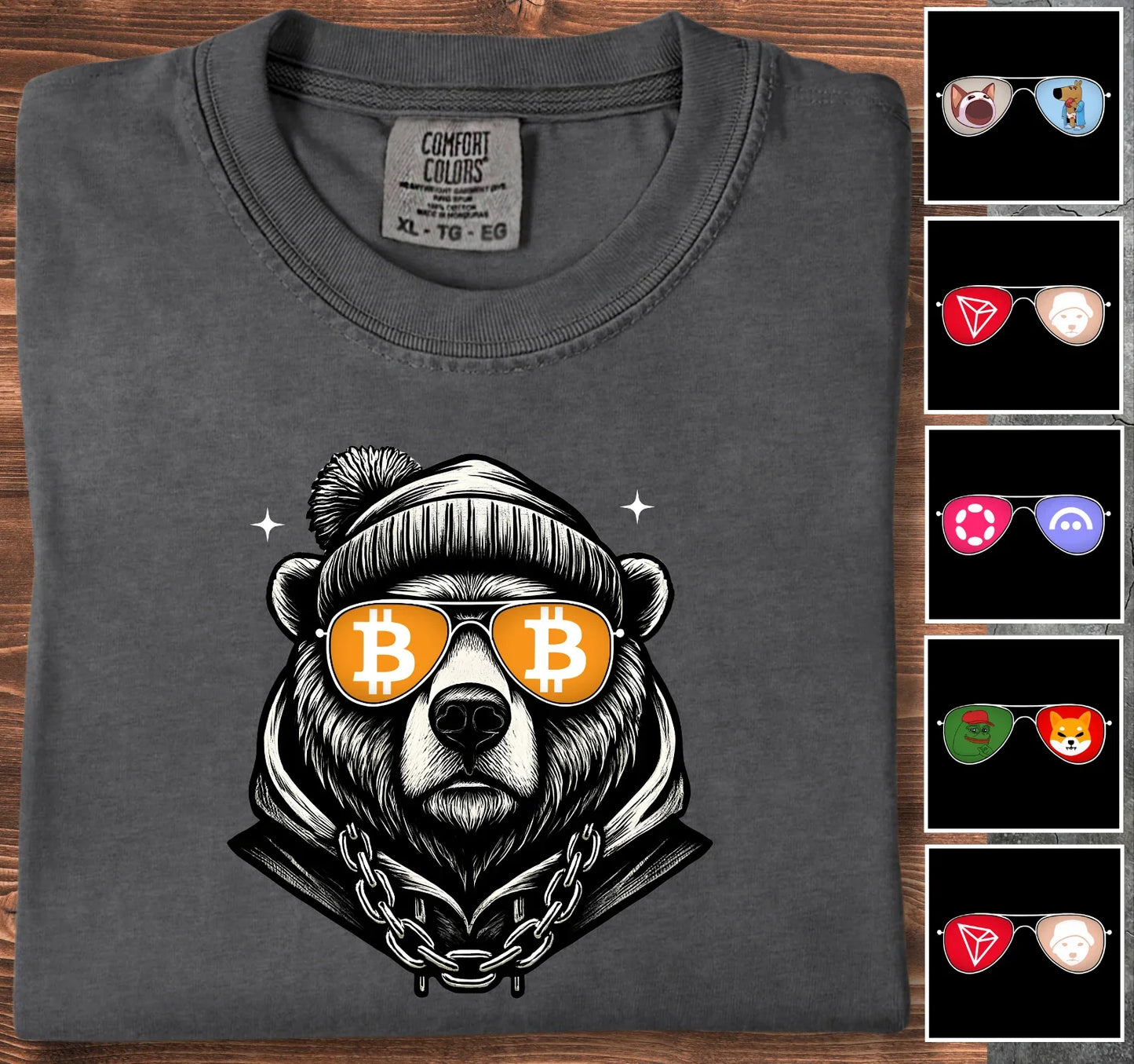 Crypto Bear - Customizable T-Shirt Graphite T-Shirt crypto-vibes.com