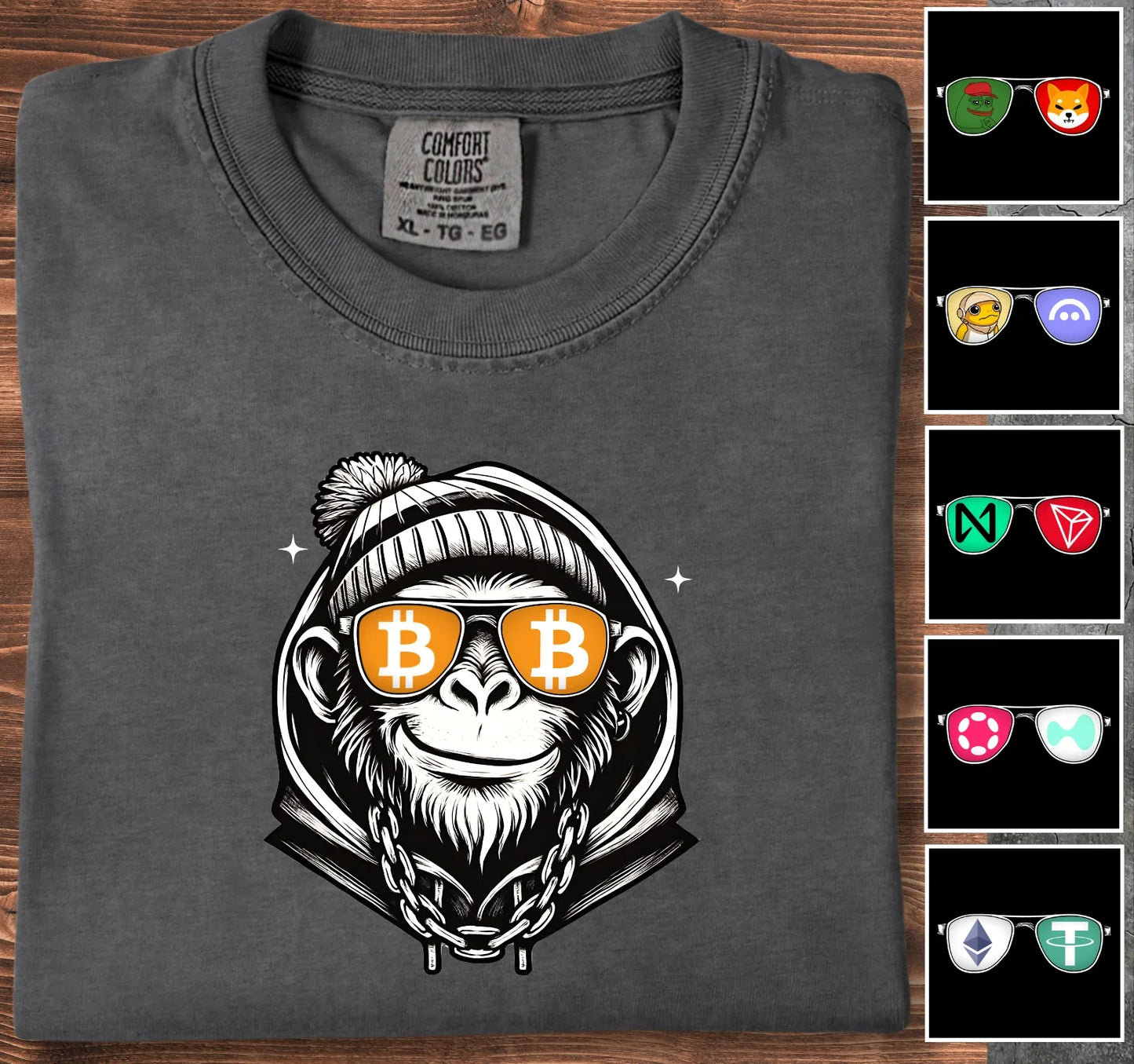 Crypto Monkey - Customizable T-Shirt Graphite T-Shirt crypto-vibes.com