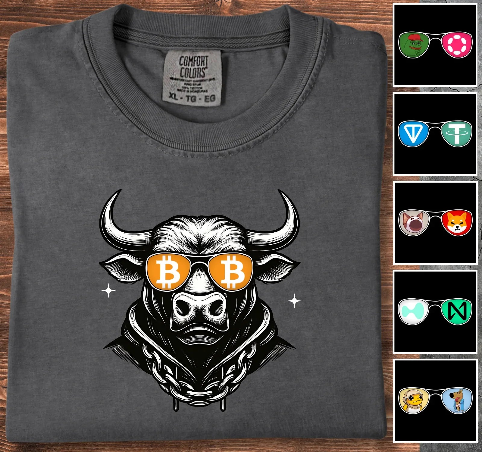 Crypto Bull - Customizable T-Shirt Graphite T-Shirt crypto-vibes.com